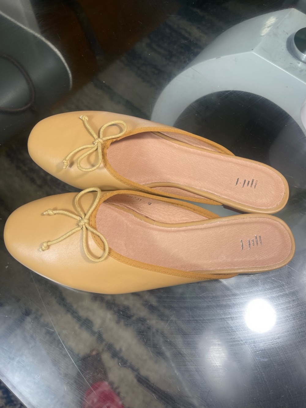 J.jill Women's Tan Slip-On Bow  Amanda Ballet Flats size 9 - Picture 2 of 4